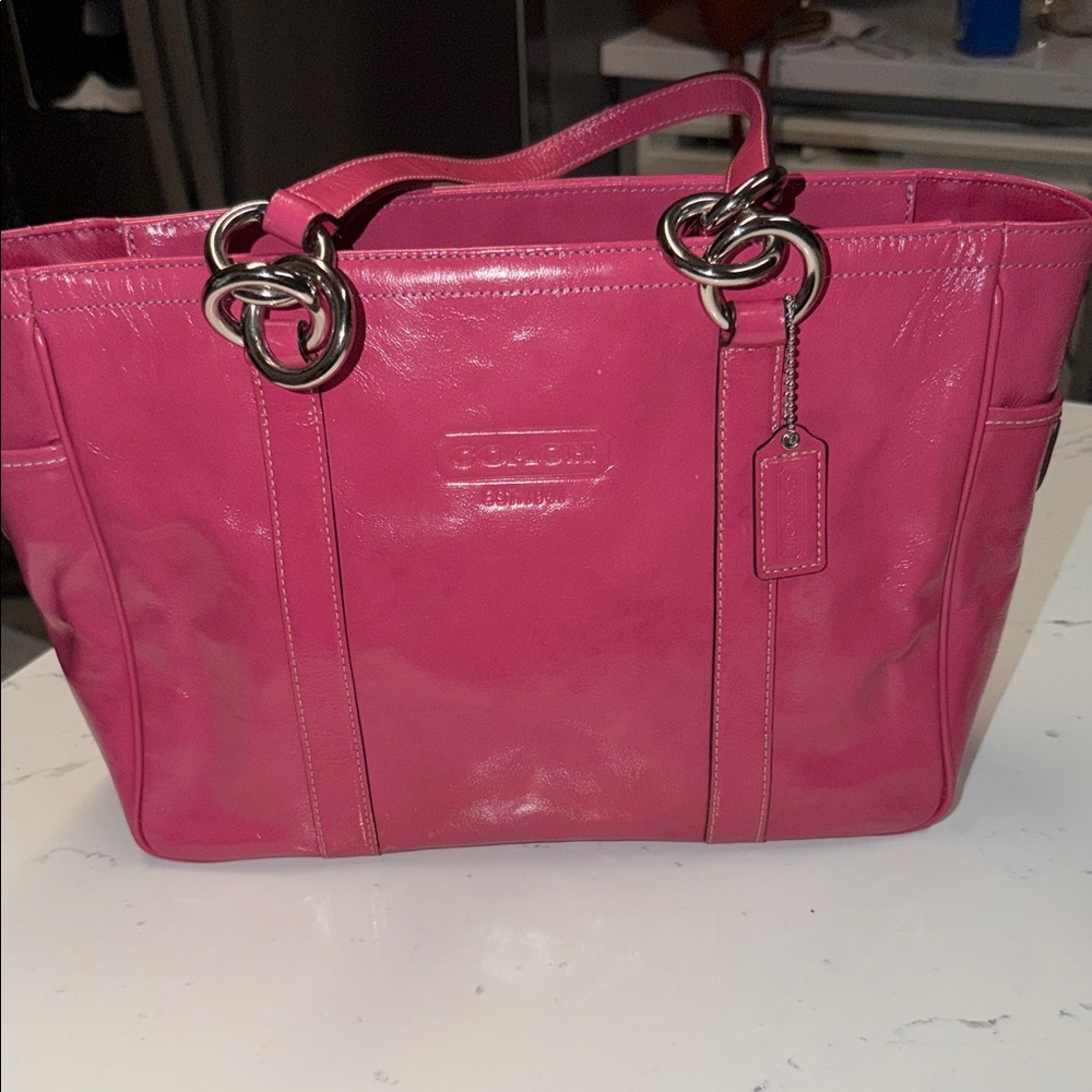 Coach Fuchsia Leather Tote